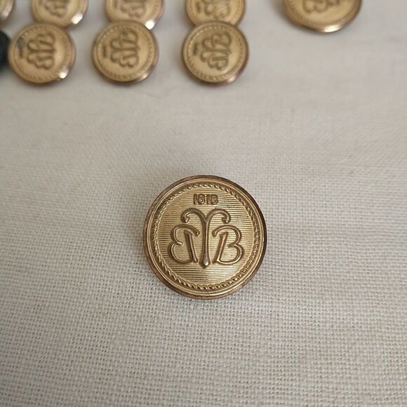 Brooks Brothers 1818 Replacement Buttons Gold Tone Waterbury "B" Monogram 10x - Picture 4 of 9